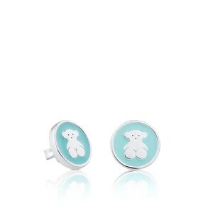 Tous Silver Turquoise Muffin Silver Bear Button Earrings 72hrs OFFER